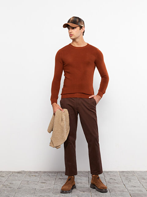 XSIDE Crew Neck Long Sleeve Men's Tricot Sweater - W21220Z8-QGX