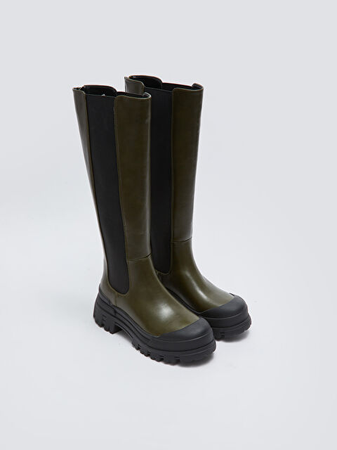 LCW STEPS پێڵاوی زیپدار بە ڕووکاری چەرم - بۆ ژنان