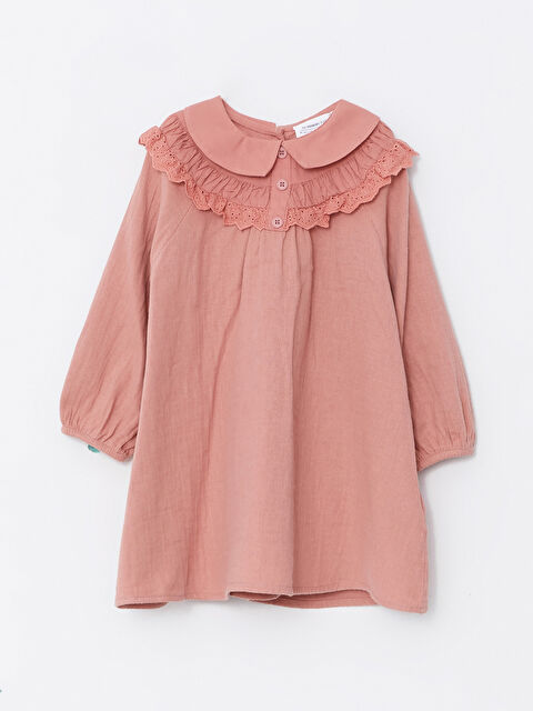 LCW baby Bebe Yaka Uzun Kollu Kız Bebek Elbise - W21293Z1-GUK