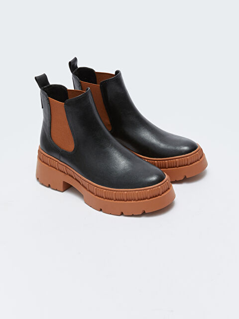 LCW STEPS Leather Look Thick Sole Women's Boots - W21302Z8-HUC