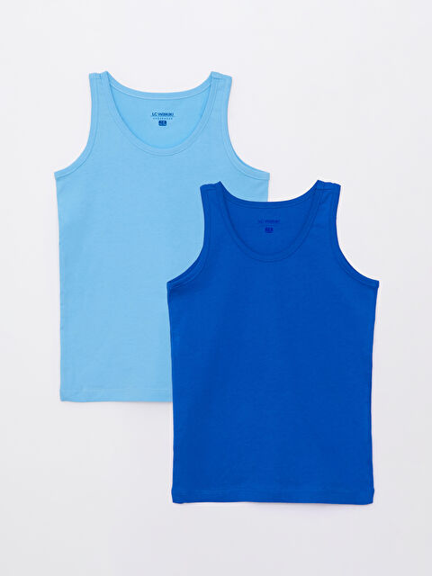 LCW Kids Crew Neck Basic Cotton Boys' Vest 2 Pack - W21596Z4-JSW