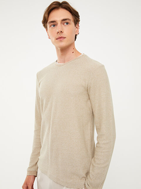 LCW Vision Bisiklet Yaka Uzun Kollu Erkek Sweatshirt - W21607Z8-HZZ