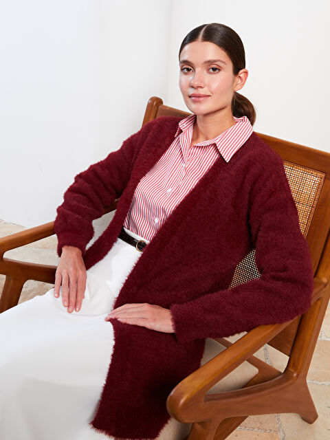 LCW Modest Şal Yaka Düz Uzun Kollu Kadın Hırka - W21630Z8-JAV