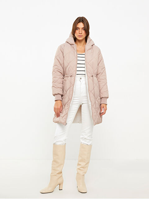 LCWAIKIKI Classic Hooded Quilted Women's Puffer Coat - W21654Z8-EHW