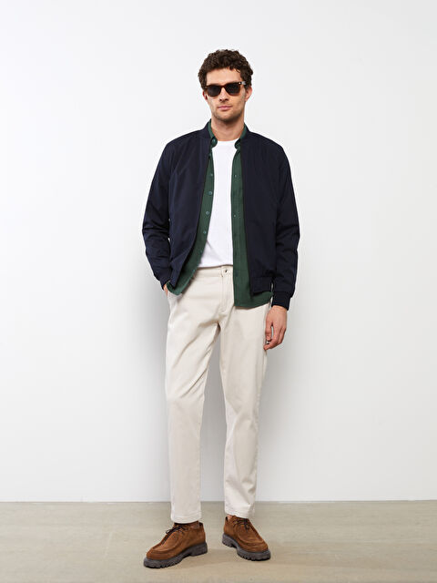 LCWAIKIKI Classic Standart Kalıp Kolej Yaka Erkek Bomber Mont - W21796Z8-RFD