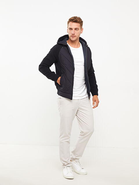 LCW Vision Slim Fit Kapüşonlu Erkek Triko Mont - W21863Z8-RFH