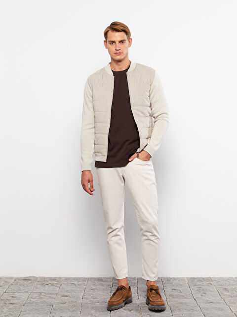 LCW Vision Slim Fit Kolej Yaka Erkek Triko Mont - W21864Z8-J0B