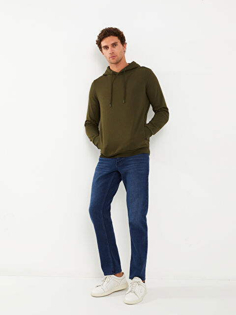 LCWAIKIKI Basic Long Sleeve Men's Thick Hoodie - W21906Z8-JET