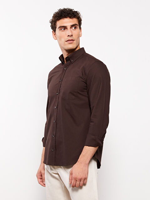 LCWAIKIKI Basic Regular Fit Uzun Kollu Oxford Erkek Gömlek - W21919Z8-HMK