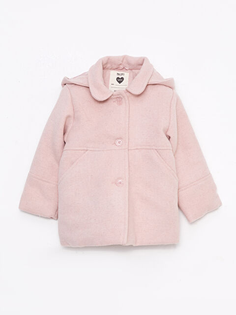 LCW baby Kapüşonlu Uzun Kollu Basic Kız Bebek Kaşe Kaban - W21931Z1-G2J
