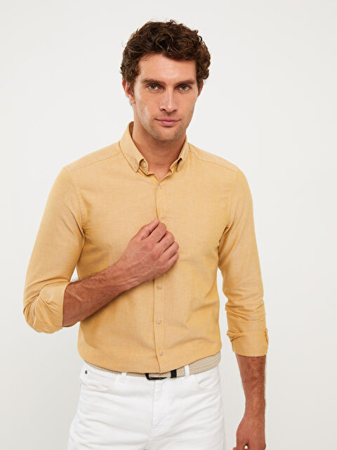 LCWAIKIKI Basic Slim Fit Uzun Kollu Oxford Erkek Gömlek - W21969Z8-LXX