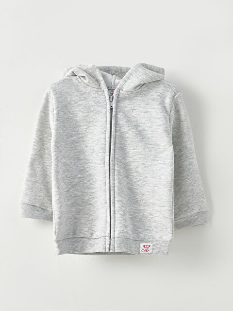 LCW baby Kapüşonlu Uzun Kollu Kız Bebek Fermuarlı Sweatshirt - W22022Z1-CT3