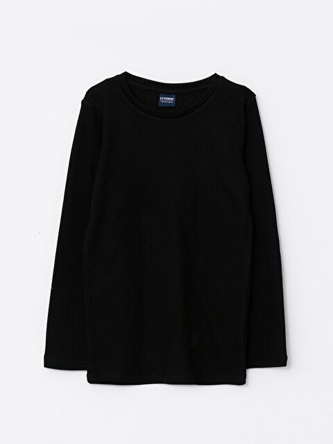 LCW Kids ياقة دائرية أساسي كم طويل ملابس داخلية أولاد - W22220Z4-CVL