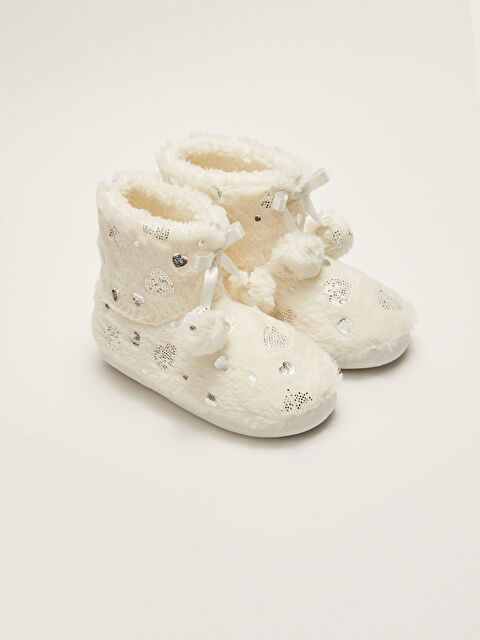 LCW STEPS Patterned Pompom Girl's Home Boot - W22315Z4-J5E