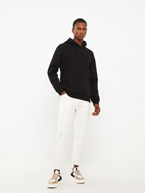 XSIDE Siyah Uzun Kollu Erkek Kalın Hoodie - W23123Z8-CVL | LCW