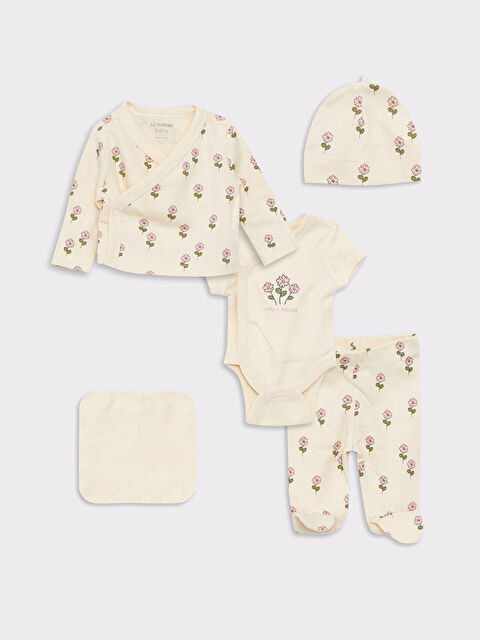 LCW baby Baskılı Prematüre Kız Bebek Hastane Çıkış Seti - W23257Z1-LQA