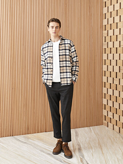 LCW Vision Slim Fit Ekose Erkek Pantolon - W23666Z8-LLL