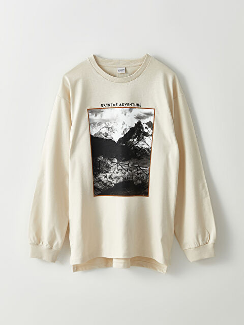 LCW Kids Crew Neck Printed Long Sleeve Boys' T-Shirt - W23693Z4-FZJ