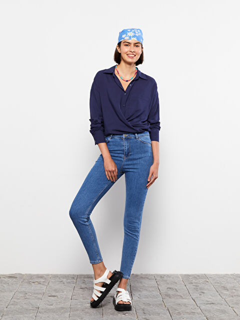 LCW Jeans Yüksek Bel Jüpiter Süper Skinny Fit Kadın Jean Pantolon - W23863Z8-311