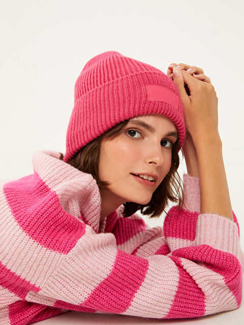 LCW ACCESSORIES Etiket Nakışlı Kadın Triko Bere - W24199Z8-GS5