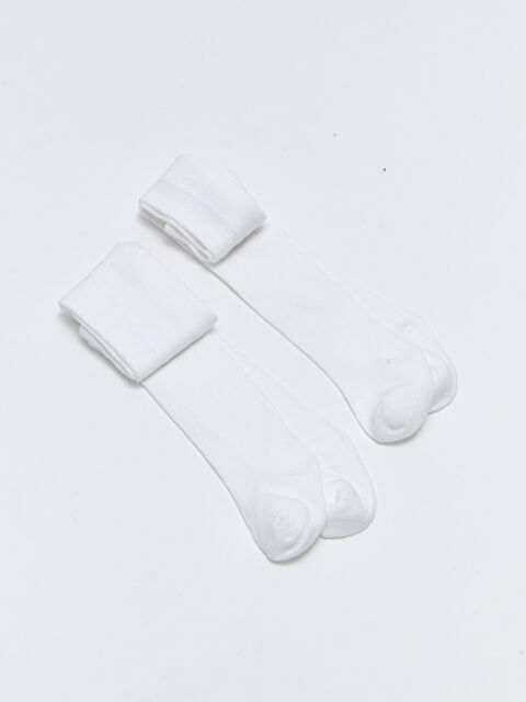 LCW baby Basic Kız Bebek Külotlu Çorap 2'li - W24594Z1-E5X