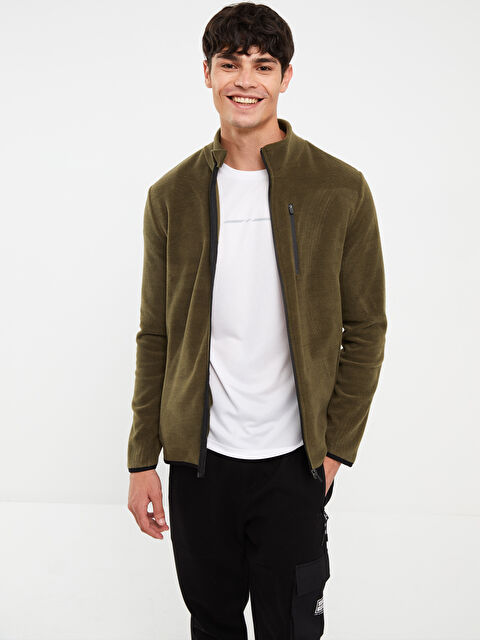 LCW Casual Standart Kalıp Dik Yaka Polar Erkek Spor Hırka - W24643Z8-J2L