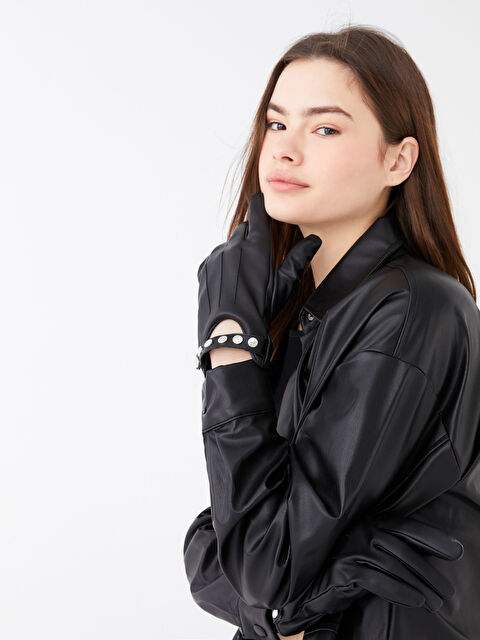 LCW ACCESSORIES Faux Leather Women's Gloves - W25019Z8-HEG