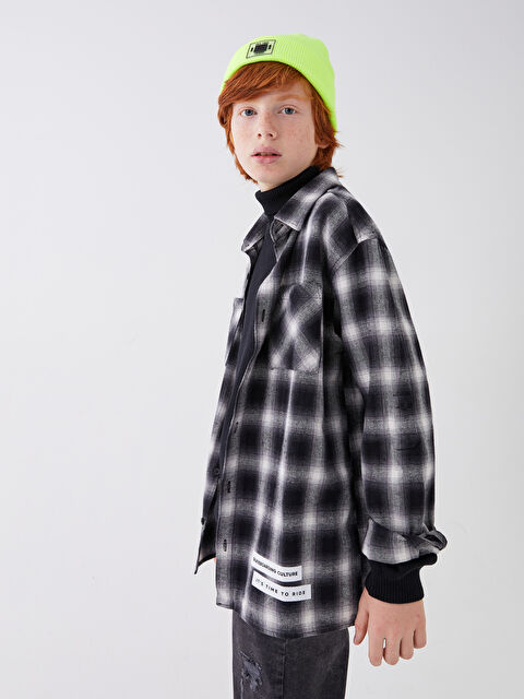 LCW Kids Relaxed Fit Plaid Boys' Shirt -W25142Z4-LKN - LC