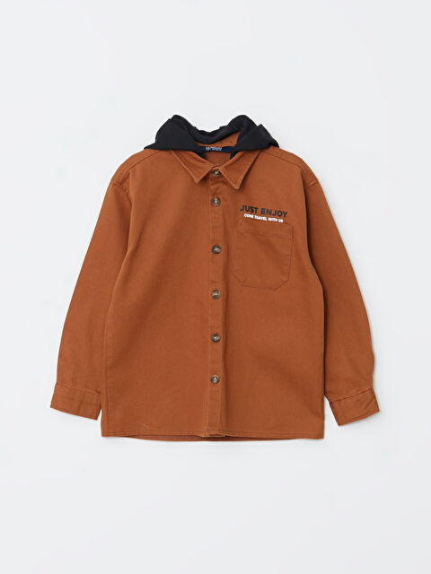 LCW Kids Rahat Kalıp Kapüşonlu Gabardin Erkek Çocuk Gömlek - W25145Z4-H4M