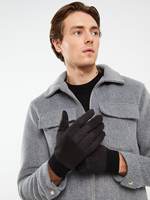 LCW ACCESSORIES Süet Görünümlü Erkek Eldiven - W25382Z8-HEG