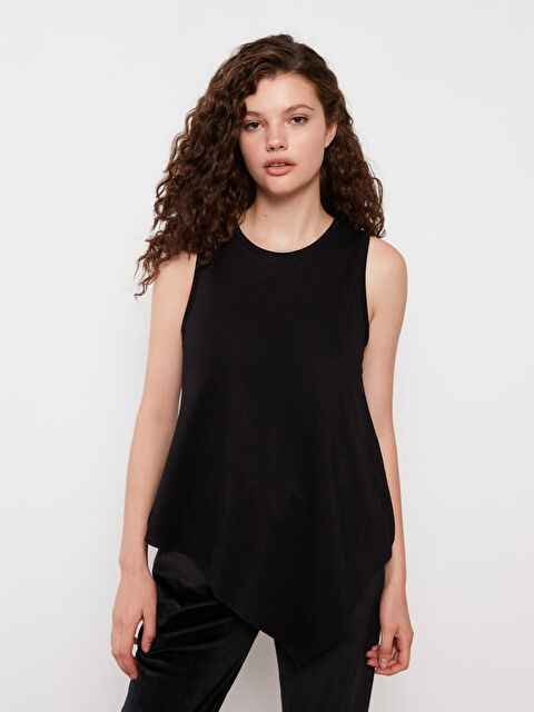 LCW DREAM Kadın Bisiklet Yaka Düz Kolsuz Pijama Üst - W25408Z8-CVL