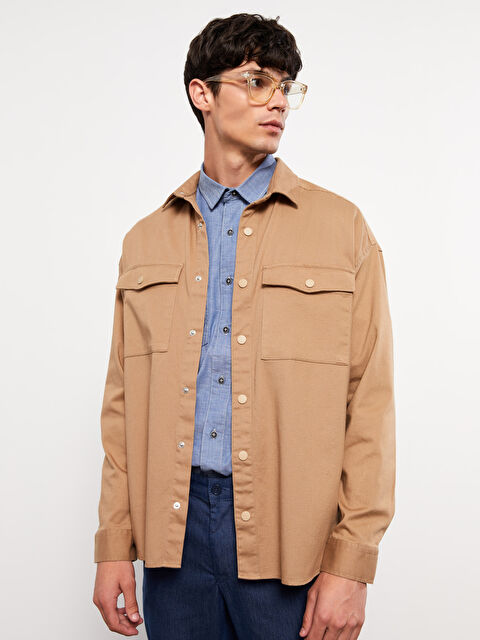 XSIDE Rahat Kalıp Uzun Kollu Erkek Gömlek Ceket - W25477Z8-MX4