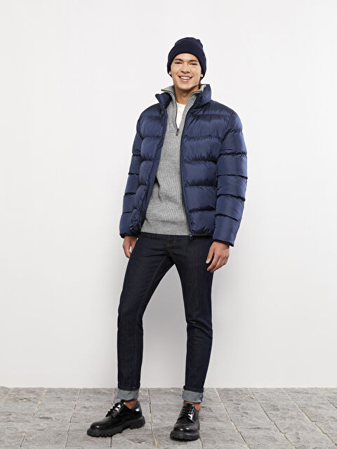 XSIDE Standart Kalıp Dik Yaka Erkek Şişme Mont - W25750Z8-QTL