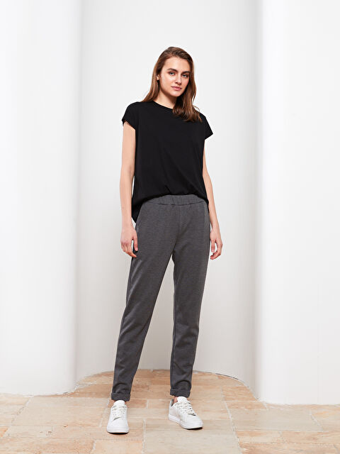 LCWAIKIKI Basic Beli Lastikli Düz Cep Detaylı Kadın Eşofman Altı - W25861Z8-D3A