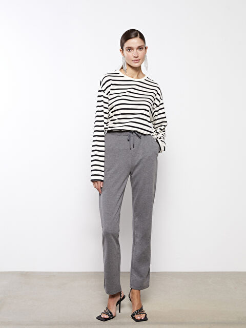 LCWAIKIKI Basic Kadın Beli Lastikli Düz Eşofman Altı - W25869Z8-D3A