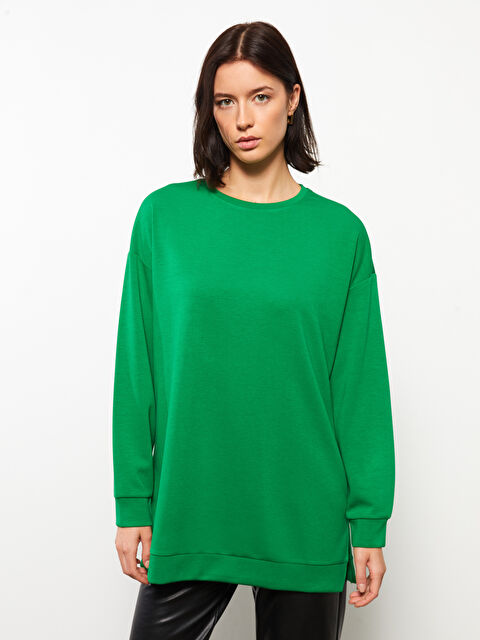 LCWAIKIKI Basic Bisiklet Yaka Düz Uzun Kollu Kadın Sweatshirt - W25871Z8-R31