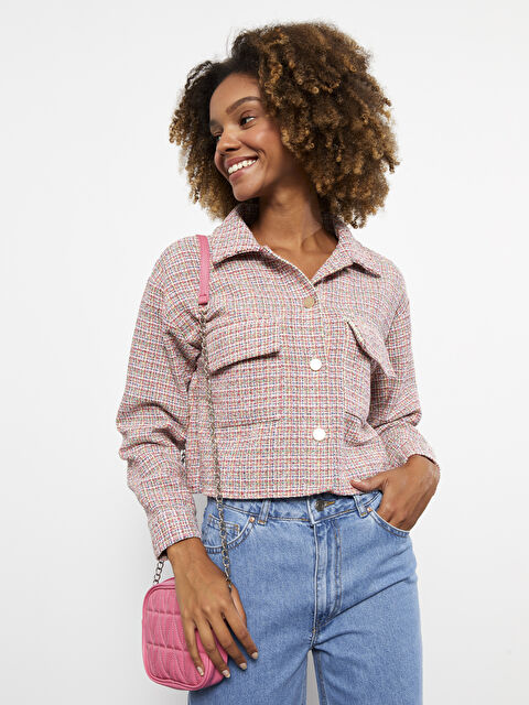 LCW Vision Kendinden Desenli Uzun Kollu Kadın Gömlek Ceket - W26012Z8-LND