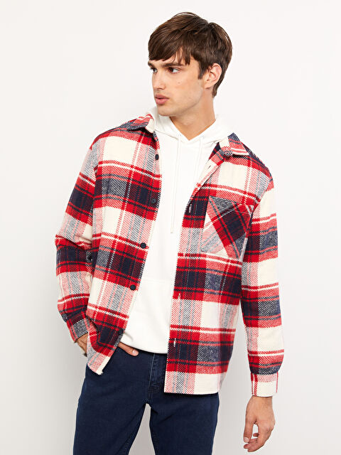 XSIDE Regular Fit Uzun Kollu Ekose Erkek Oduncu Gömlek Ceket - W26279Z8-LKR