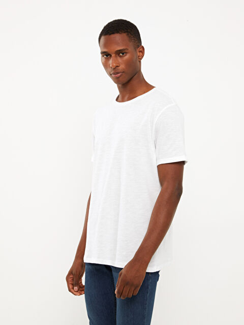 XSIDE Bisiklet Yaka Penye Erkek Tişört - W26769Z8-Q6K