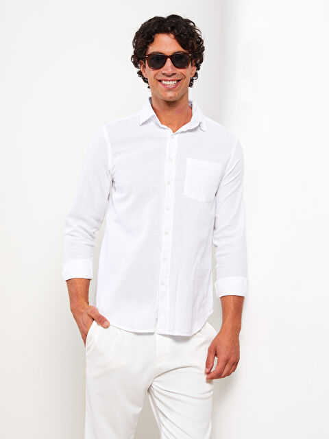 LCWAIKIKI Classic Regular Fit Uzun Kollu Erkek Poplin Gömlek - W26890Z8-Q6K
