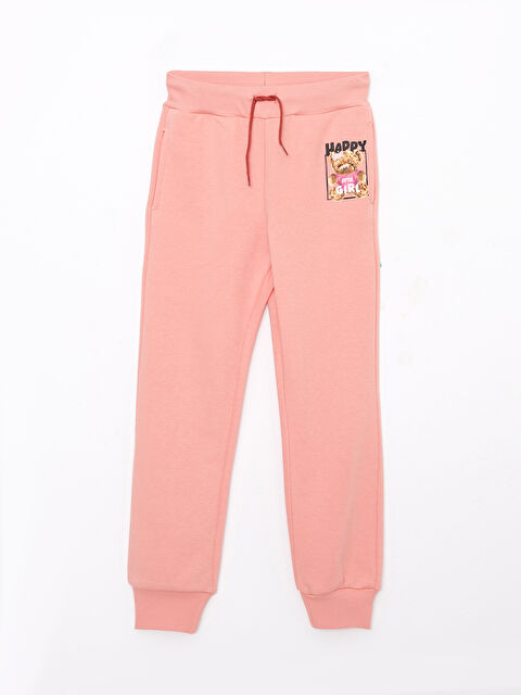 LCW Kids Elastic Waist Printed Girl Jogger Sweatpants - W26999Z4-GCL