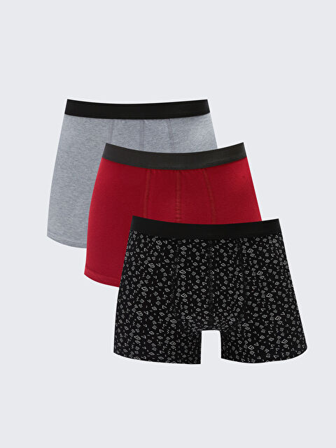 LC WAIKIKI Standart Kalıp Pamuklu Esnek Erkek Boxer 3'lü - W27329Z8-LQJ