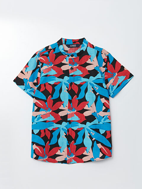 LCW Kids Hakim Yaka Desenli Kısa Kollu Poplin Erkek Çocuk Gömlek - W27585Z4-LQQ