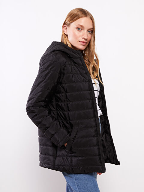 LCW ECO Kadın Kapüşonlu Düz Mont - W27702Z8-E0N