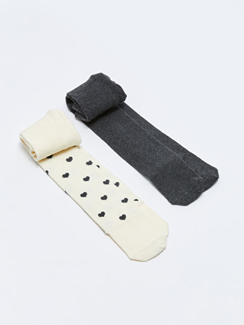 LCW baby Patterned Baby Girls' Tights 2 Pack - W28048Z1-FDL