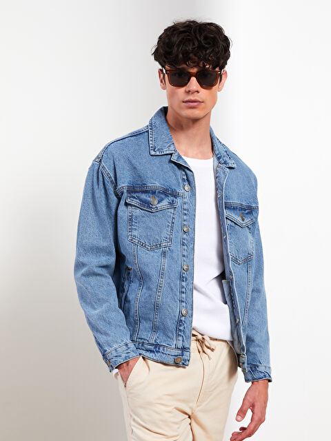 LCW Jeans Oversize Erkek Jean Ceket - W28276Z8-H45