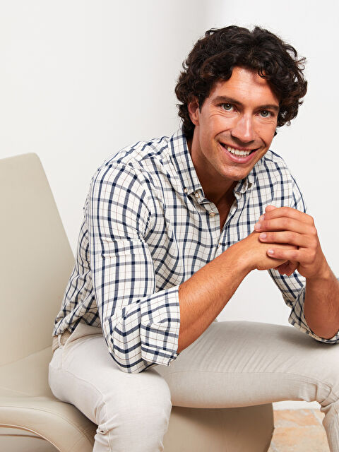 LCWAIKIKI Classic Regular Fit Uzun Kollu Ekose Erkek Gömlek - W28462Z8-LLX