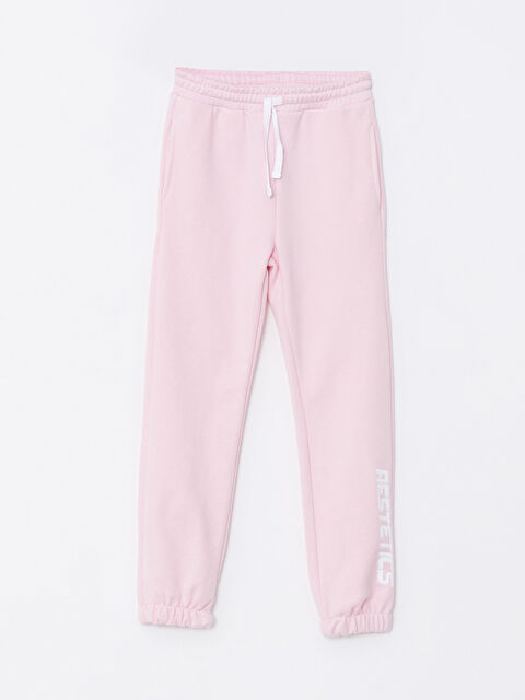 LCW Kids Beli Lastikli Baskılı Kız Çocuk Jogger Eşofman Altı - W28664Z4-FYX