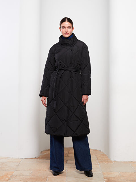 LCW Modest Dik Yaka Kapitone Uzun Kollu Kadın Şişme Mont - W29071Z8-CVL