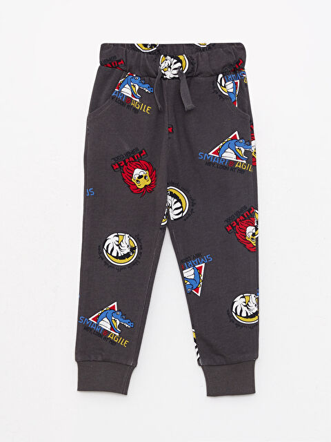 LCW baby Beli Lastikli Baskılı Pamuklu Erkek Bebek Eşofman Alt - W29090Z1-LQ9